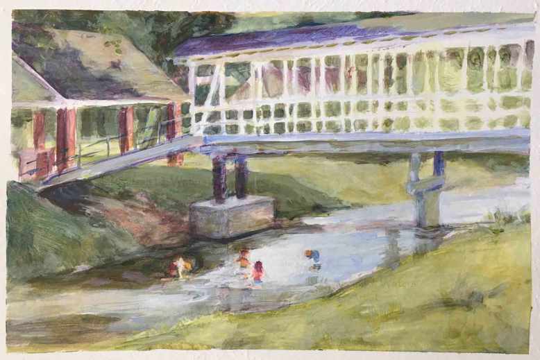 Children-in-Euharlee-Creek,-Susan-Duke-Waters