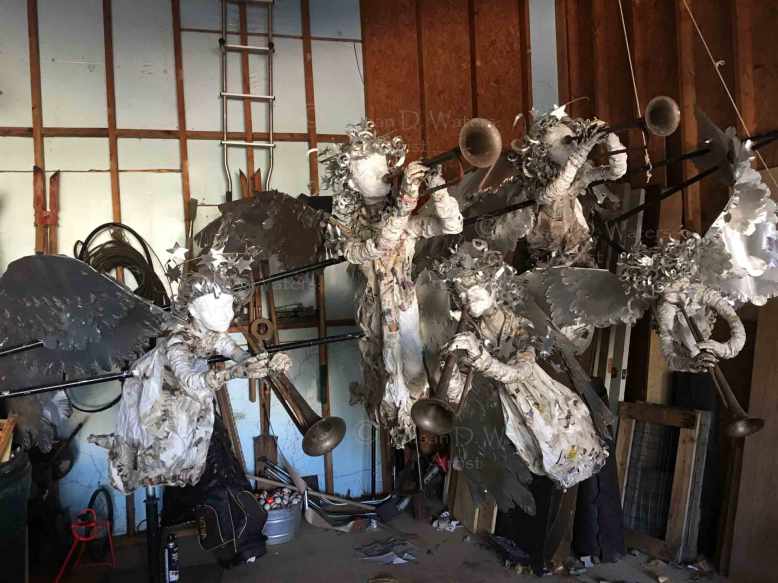 Unfinished-Angel-Host-Papier-Mache-Sculpture,-Susan-Duke-Waters