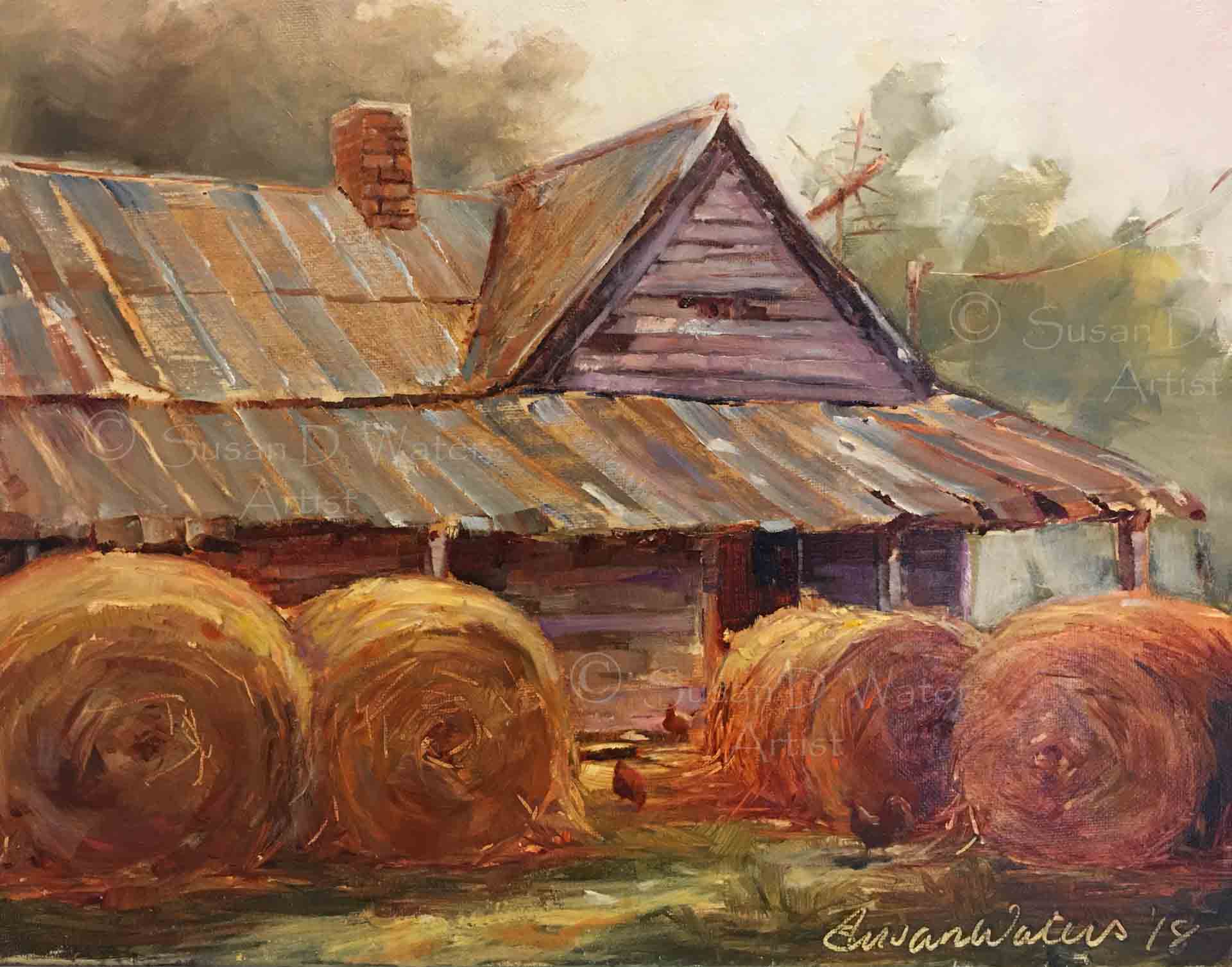 Poteete-Homestead-with-Chickens,-Susan-Duke-Waters